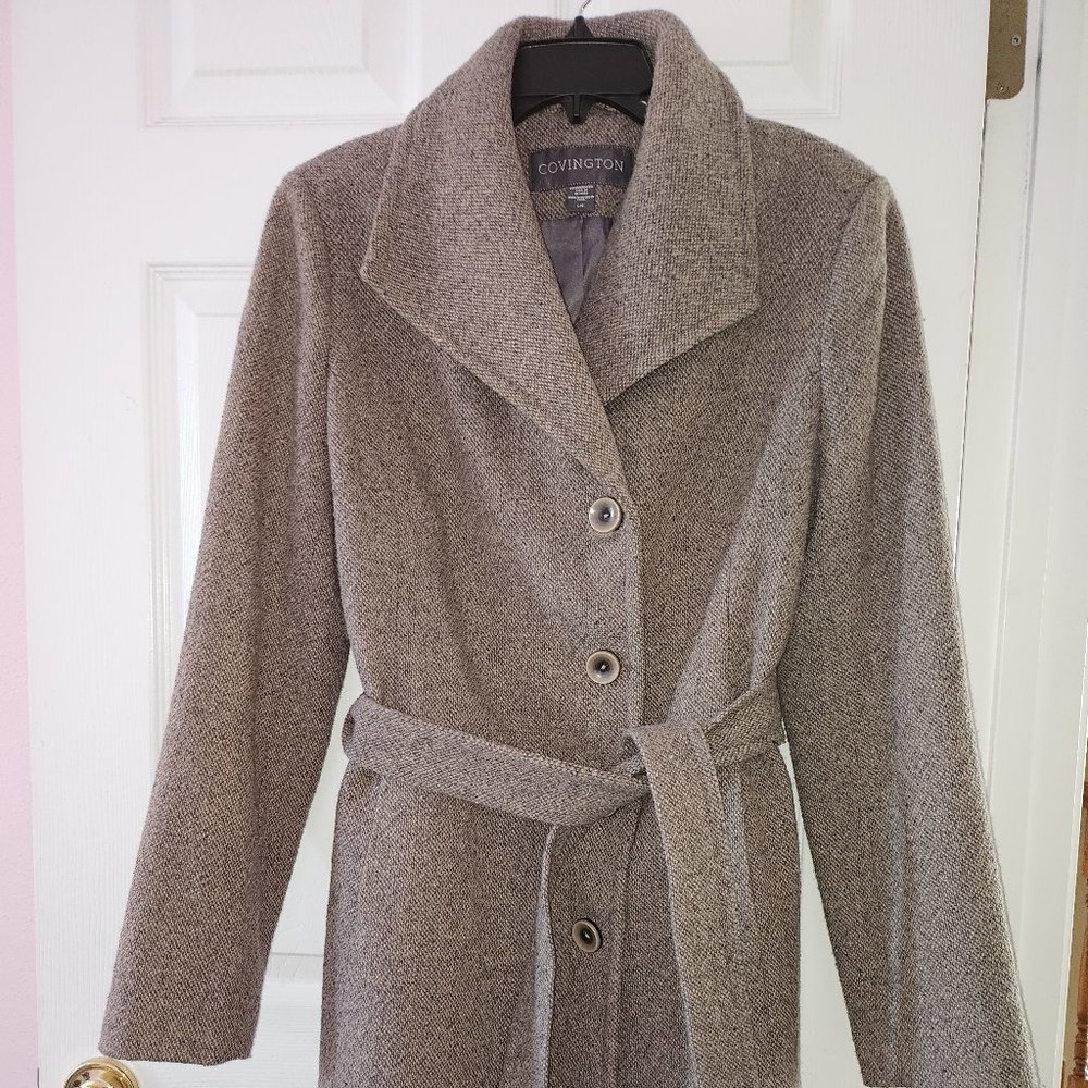 Covington wool blended Belted Mid-Length women Coat size L